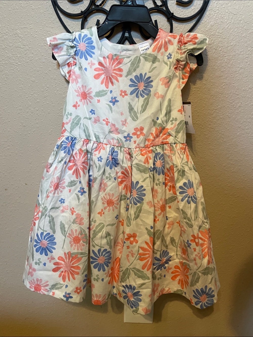 Carter's Floral Cotton Dress in Pink, Blue & Green 3T